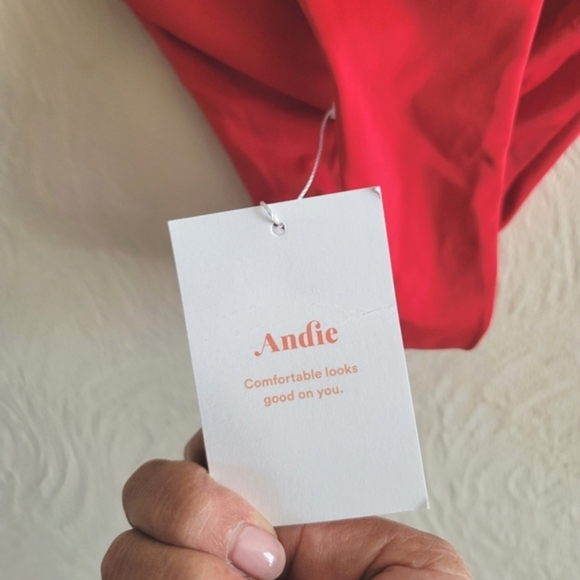 NWT Andie Swim, The Banded Cheeky Bikini Bottom, Cherry Red, Size‎ XS - Picture 7 of 8